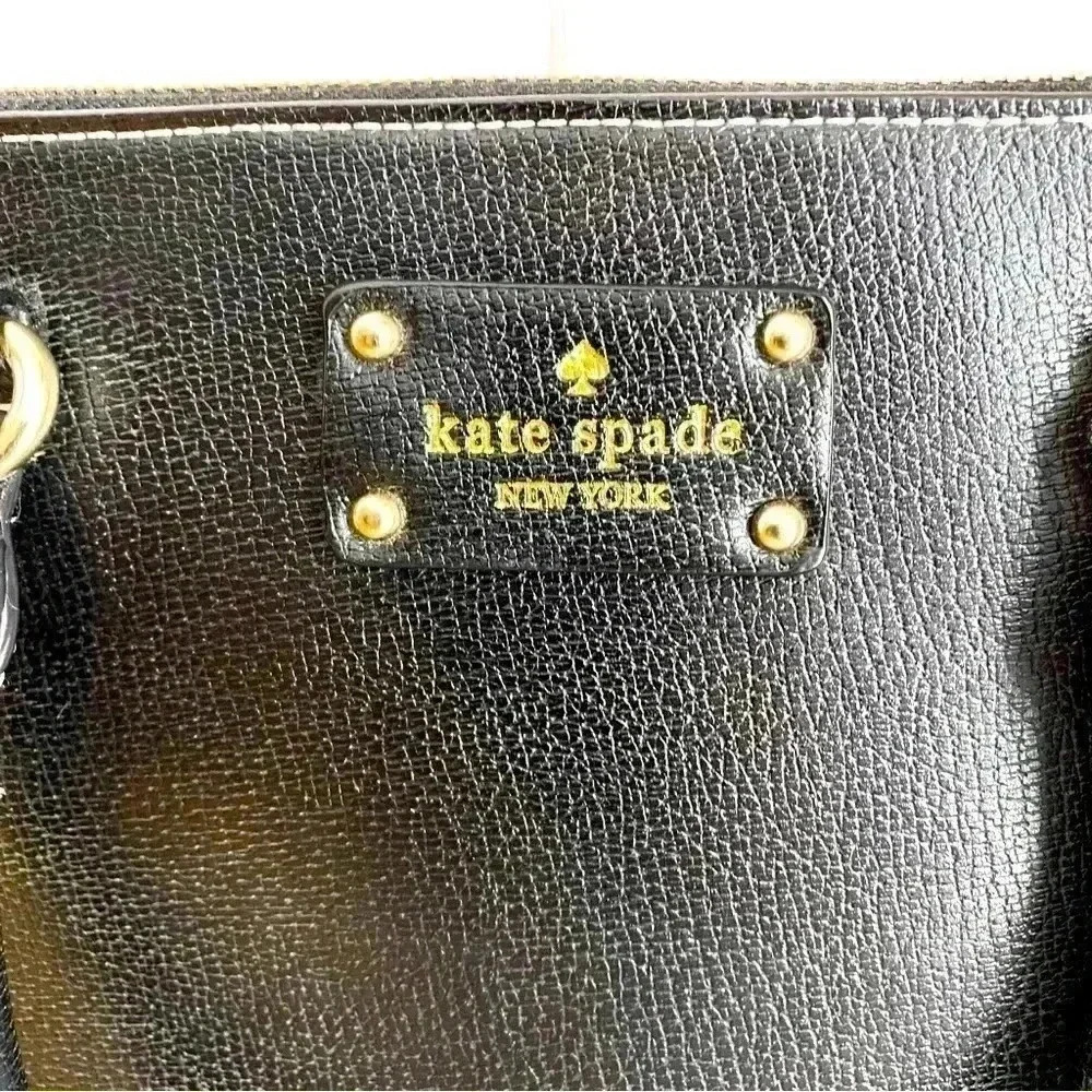 Kate Spade Black Leather Wellesley Rachelle Dome Satchel - Picture 5 of 13